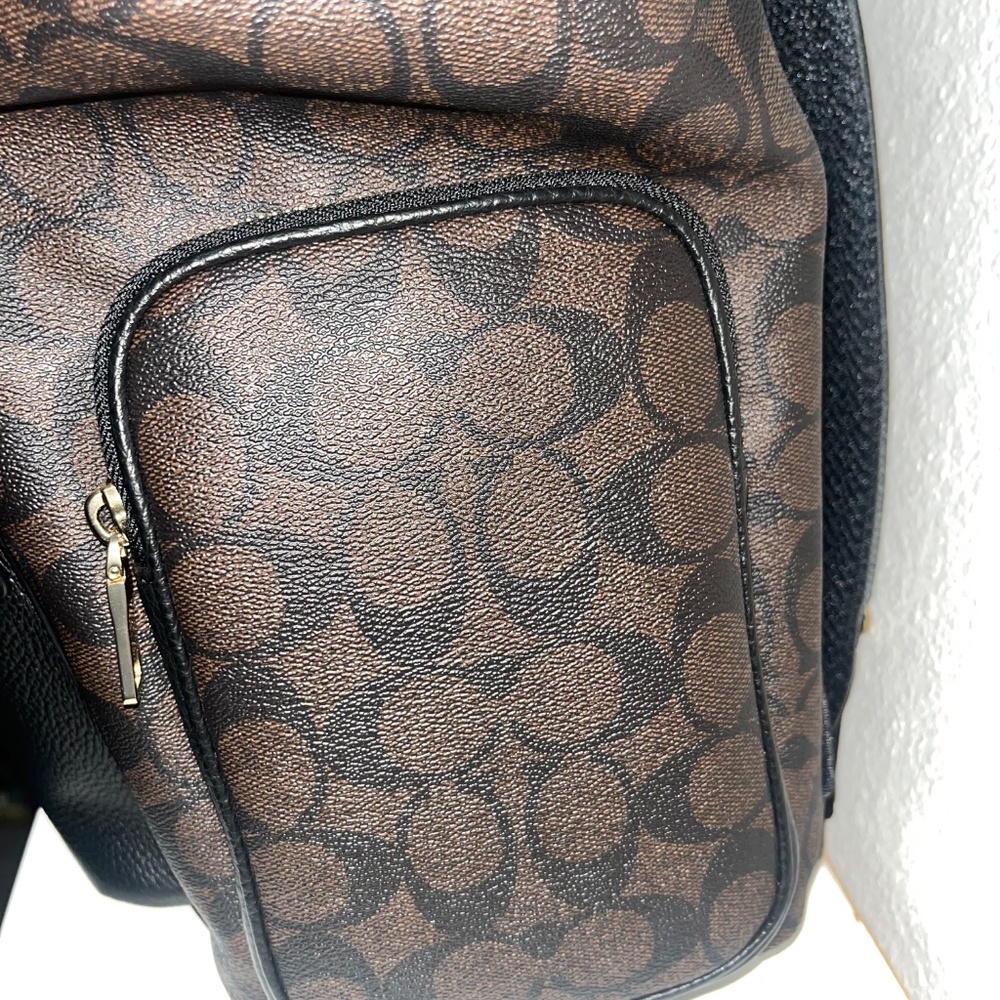 Coach Drawstring Backpack (Walnut/Signature Canvas) - Picture 2 of 5